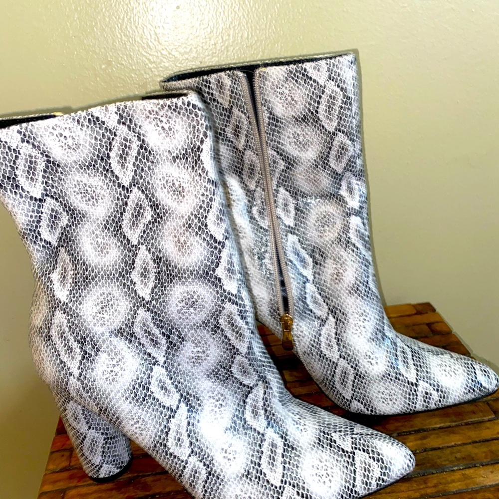 Snakeskin booties from fashion nova